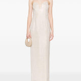 Abito lungo con decorazione color champagne Roland Mouret - donna 