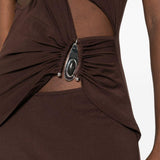 Abito con pendente in marrone Christopher Esber - donna 