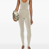 Leggings con staffa in beige Wardrobe.Nyc - donna 