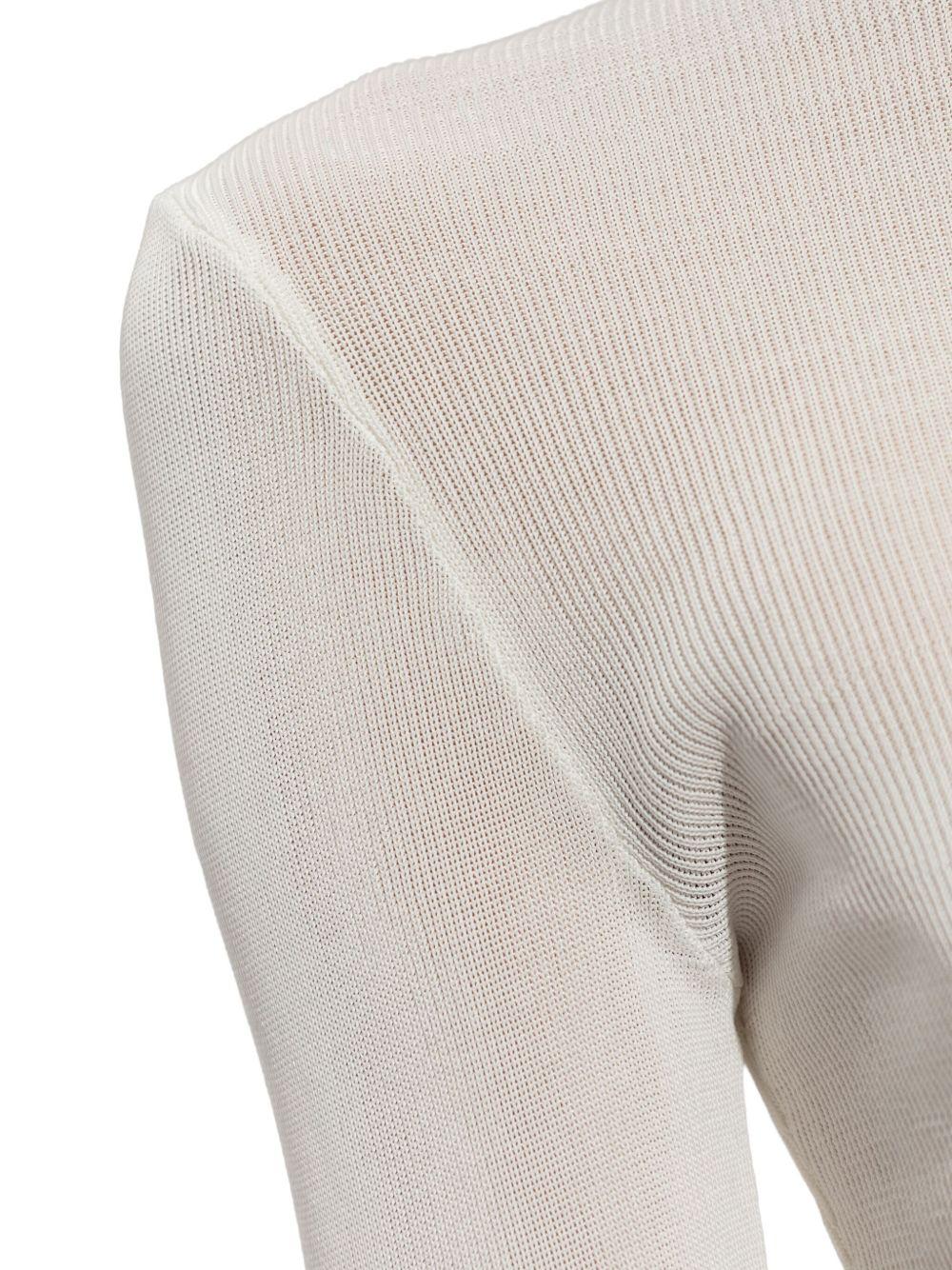 Maglia a coste a collo alto in bianco Self-portrait - donna 