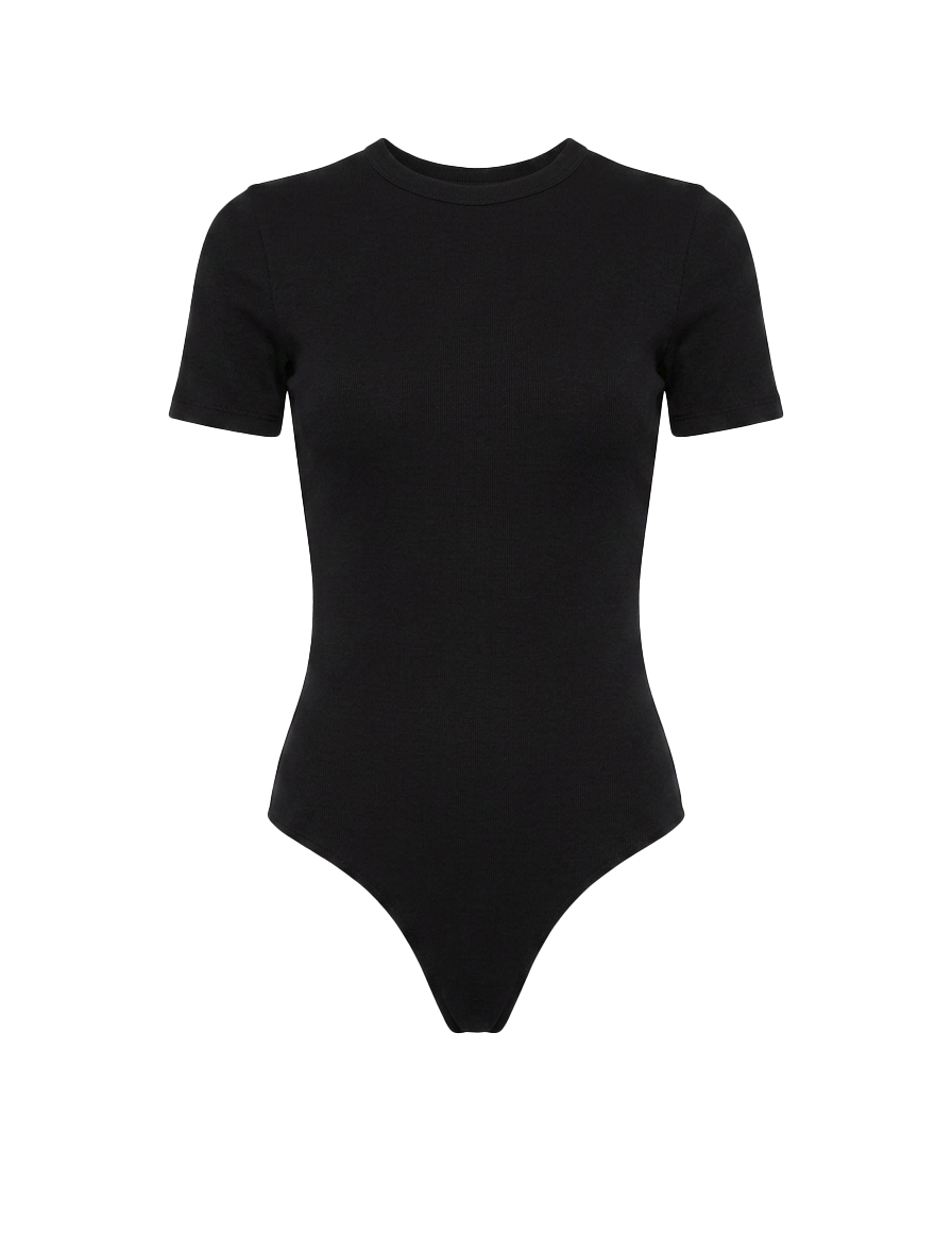 Body opaque a maniche corte in nero Wardrobe NYC - donna 