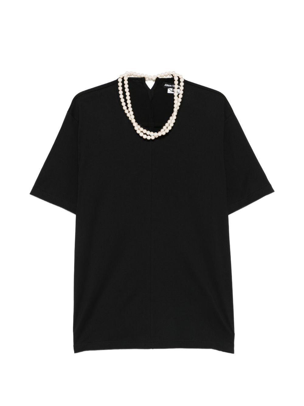 T-shirt con perle finte in nero Junya watanabe - donna 