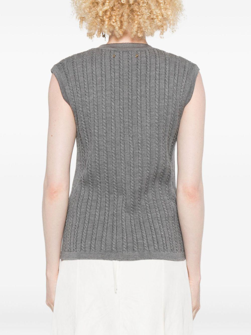 Gilet in maglia con bottoni in grigio Golden goose - donna 