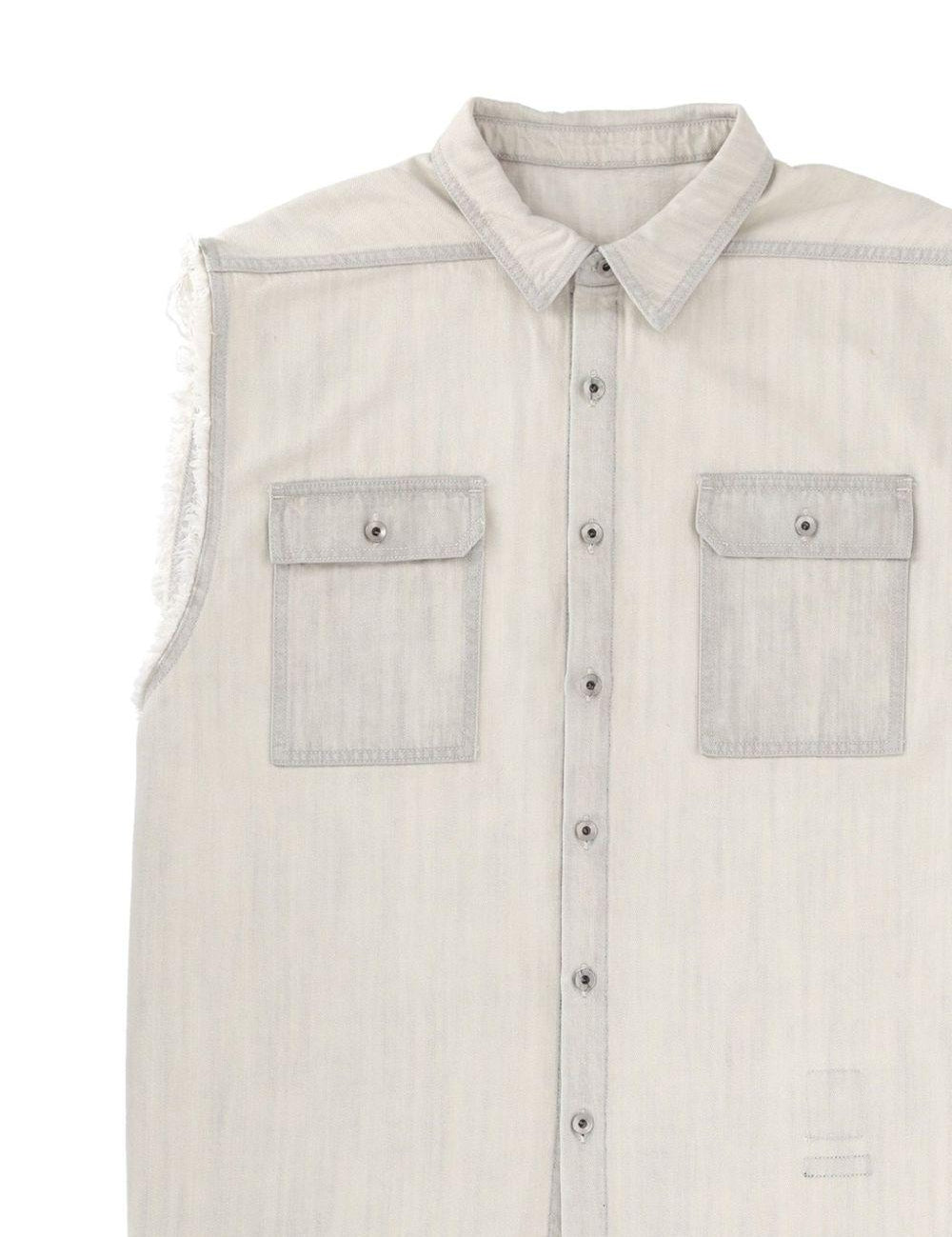 Gilet con tasca sfilacciata in grigio Rick owens drkshdw - uomo 