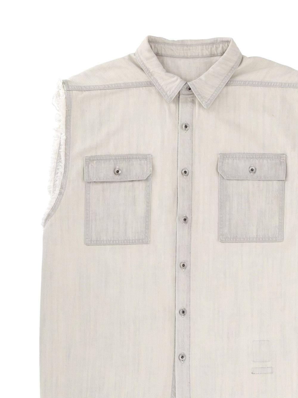 Gilet con tasca sfilacciata in grigio Rick owens drkshdw - uomo 