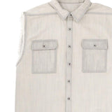 Gilet con tasca sfilacciata in grigio Rick owens drkshdw - uomo 