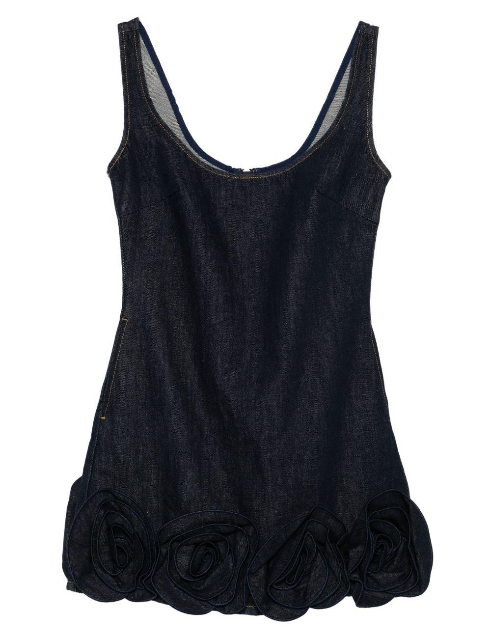 Abito corto navy con applicazione floreale Self-Portrait - donna 