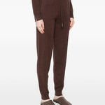Pantaloni con coulisse in maglia in marrone Gotha - donna 