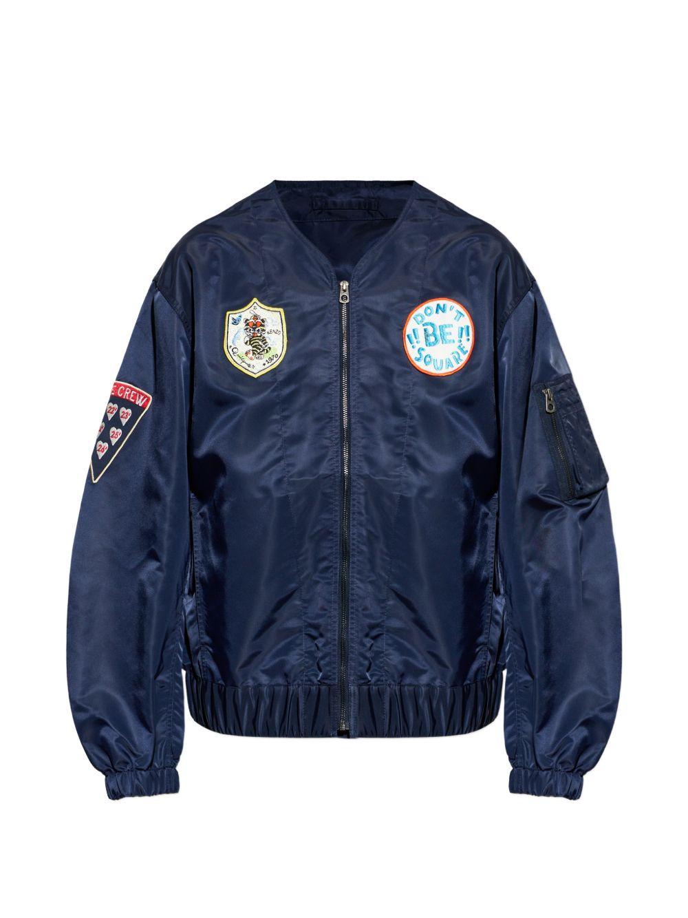 Bomber con applicazioni logo in blu Kenzo - uomo 