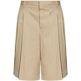 Shorts gessati con pieghe in beige Ami paris - uomo 