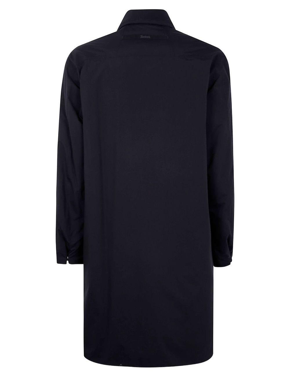 Cappotto con colletto e zip frontale in nero Laminar - uomo 