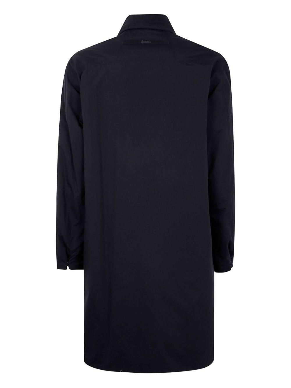 Cappotto con colletto e zip frontale in nero Laminar - uomo 
