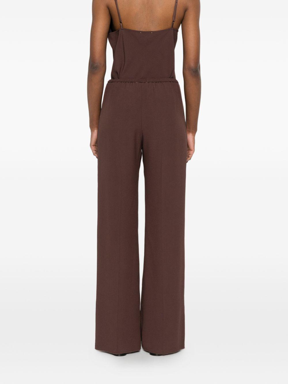 Pantaloni con inserti laterali in marrone Forte Forte - donna 