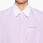 Camicia con logo in lilla Marni - uomo 