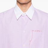 Camicia con logo in lilla Marni - uomo 