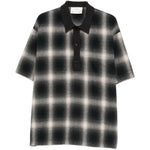 Polo a maniche corte con motivo a quadri in nero Song for the mute - uomo 