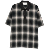 Polo a maniche corte con motivo a quadri in nero Song for the mute - uomo 