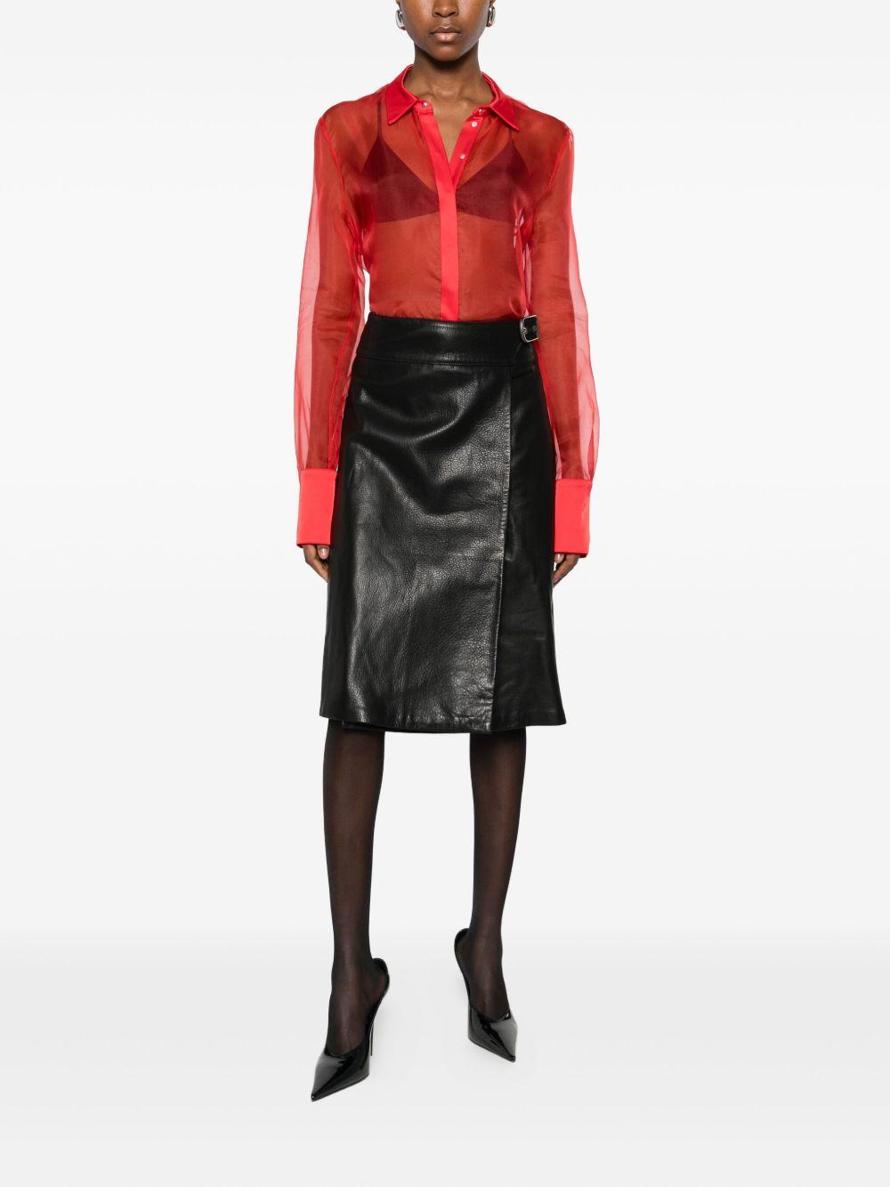 Camicia semi trasparente in rosso David Koma - donna 