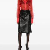 Camicia semi trasparente in rosso David Koma - donna 