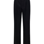 Pantaloni dritti con pieghe in nero Victoria beckham - donna 