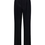 Pantaloni dritti con pieghe in nero Victoria beckham - donna 