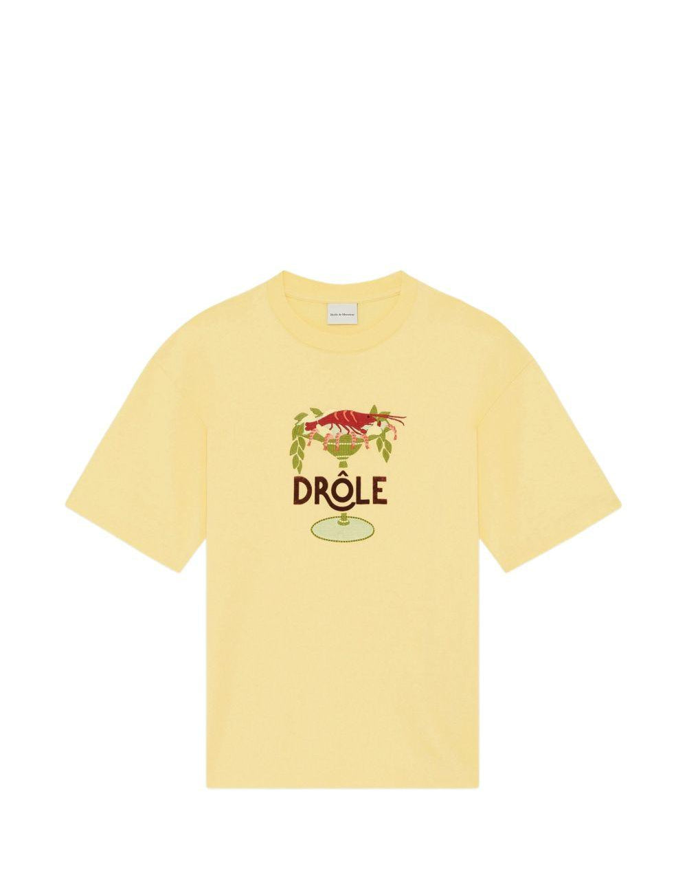 T-shirt Lobster Cup con ricamo in giallo Drole de monsieur - uomo 