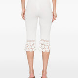 Pantaloni a coste con dettaglio all'uncinetto in bianco Ganni - donna 