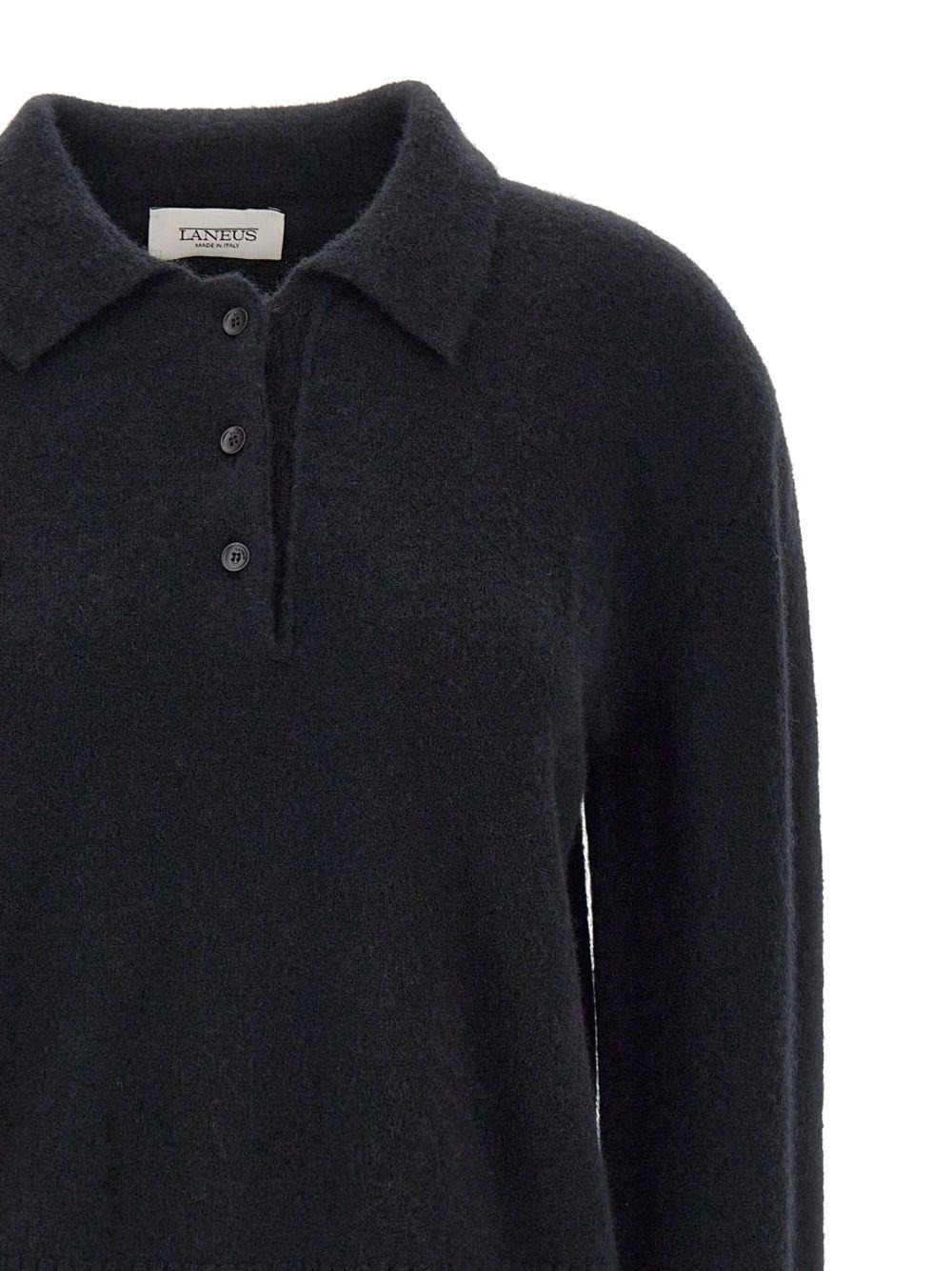 Polo a maniche lunghe in nero Laneus - uomo 