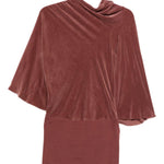 Top drappeggiato effetto velluto in rosa Rick owens - donna 