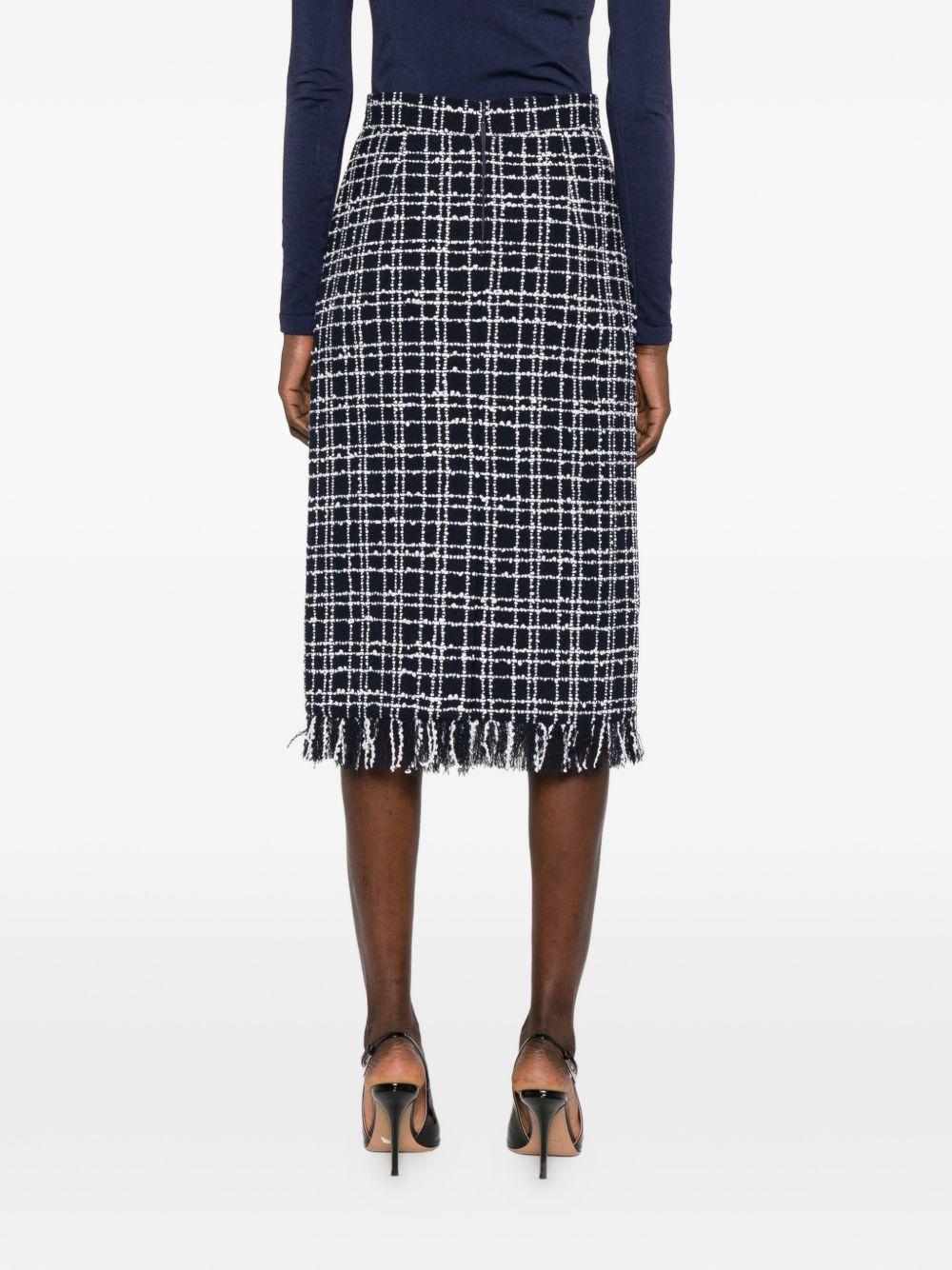 Gonna midi a quadri in blu Thelaurent - donna 