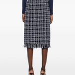 Gonna midi a quadri in blu Thelaurent - donna 
