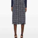 Gonna midi a quadri in blu Thelaurent - donna 