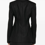 Giacca doppiopetto gessata in nero The andamane - donna 