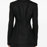 Giacca doppiopetto gessata in nero The andamane - donna 