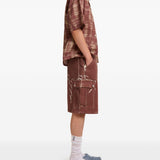 Shorts con stampa in marrone Marni - uomo 