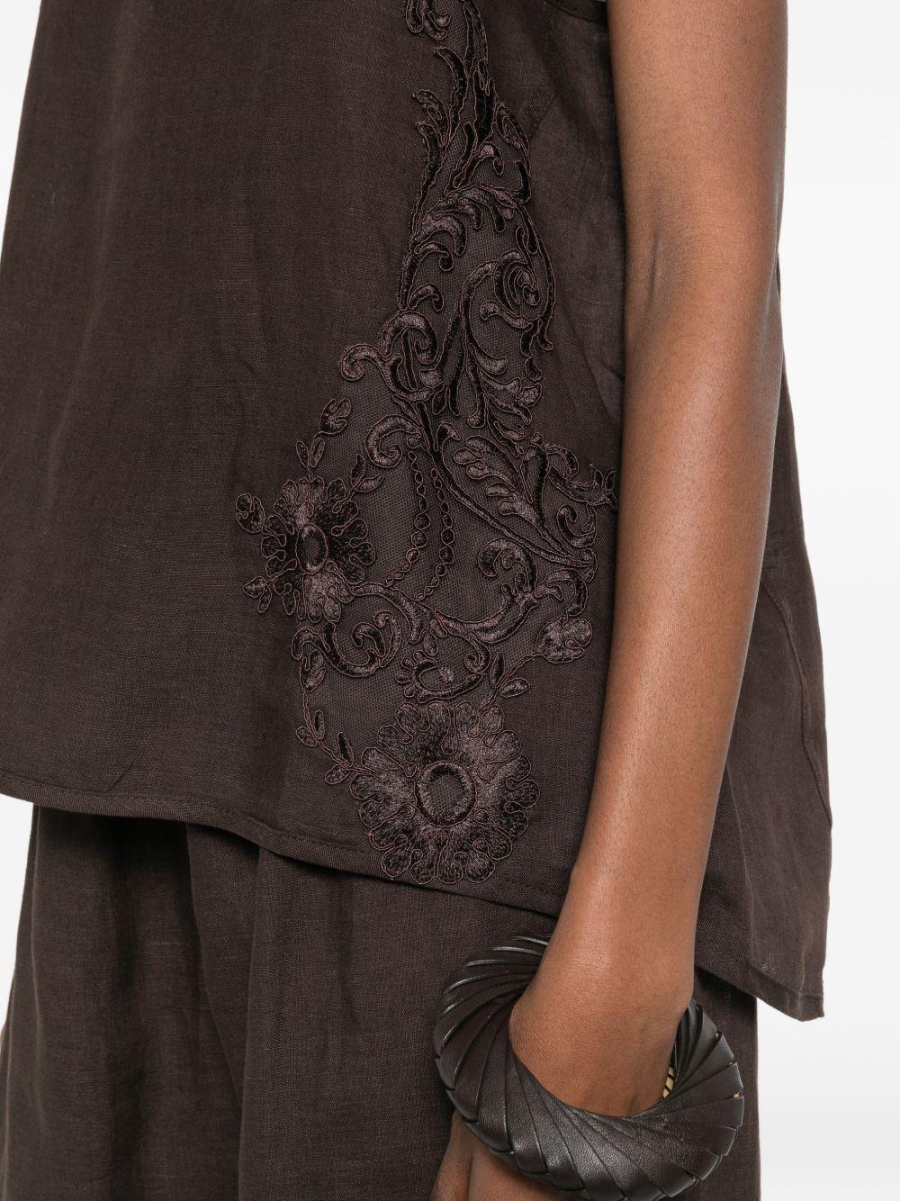 CANOTTE con ricamo in marrone Maurizio - donna 
