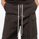 Pantaloni cargo con coulisse in marrone Rick owens - uomo 