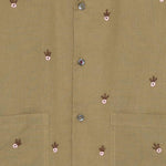Camicia con orlo ricamato in verde Baziszt - uomo 