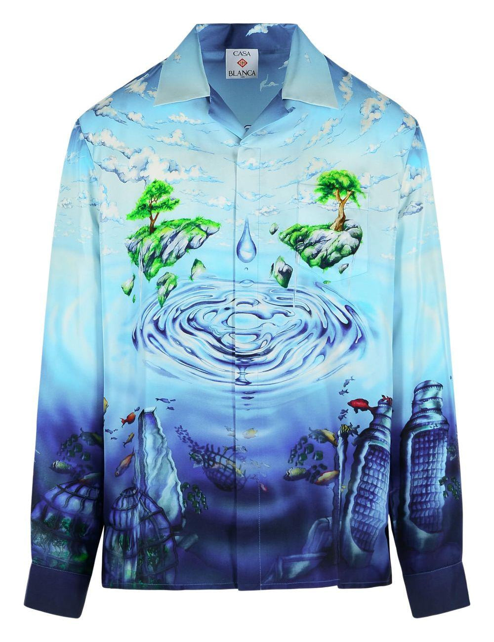 Camicia Lost Atlantis in blu Casablanca - uomo 