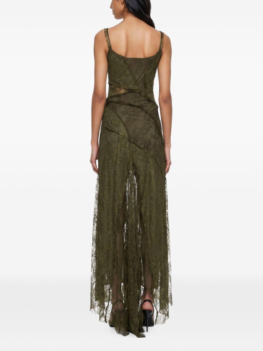 Abito con iserti in pizzo in verde kaki Blumarine - donna 