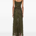 Abito con iserti in pizzo in verde kaki Blumarine - donna 