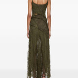 Abito con iserti in pizzo in verde kaki Blumarine - donna 