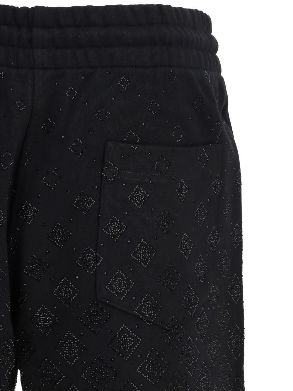 Pantaloncini con monogramma di cristallo in nero Casablanca - uomo 