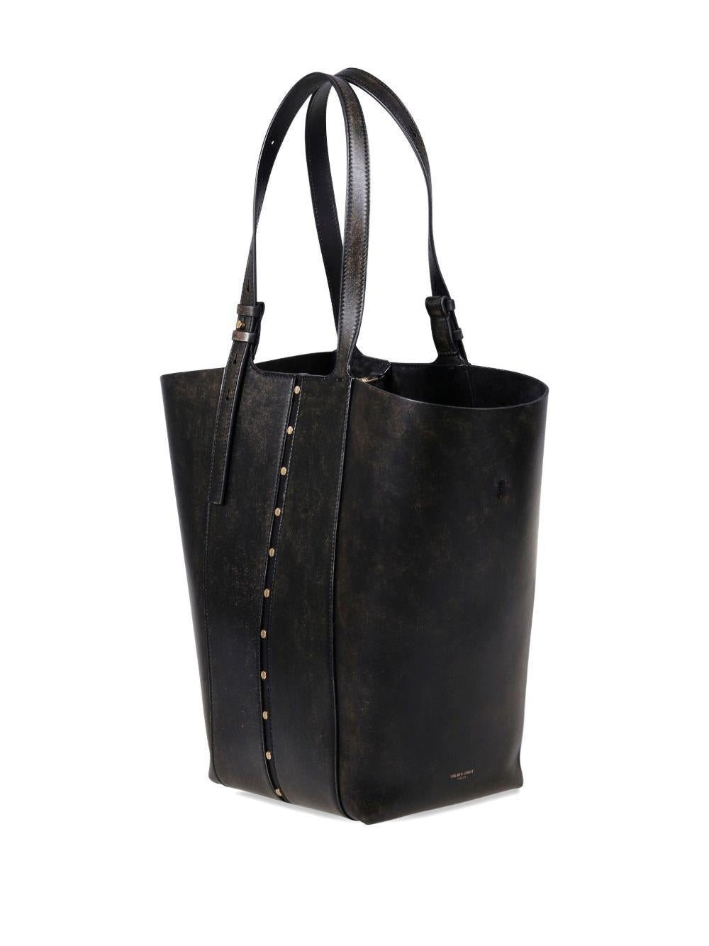 Borsa shopping 24.7 in pelle in nero Golden goose - donna 
