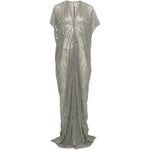 Abito lungo con scollo a V e decorazioni di paillettes in grigio Rick owens lilies - donna 