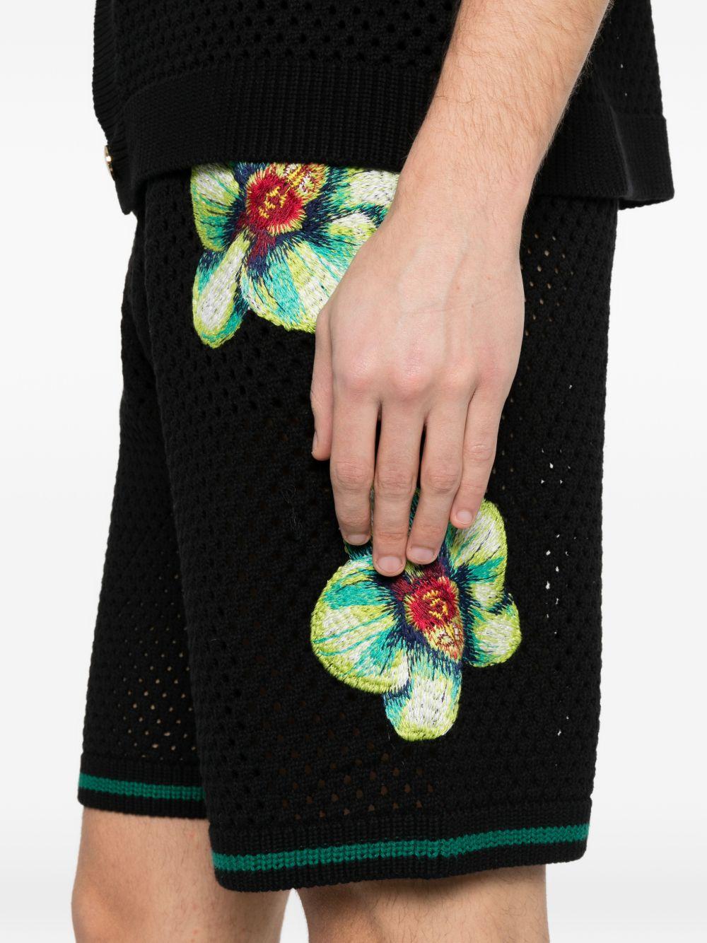 Shorts con dettagli floreali in nero Casablanca - uomo 