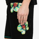 Shorts con dettagli floreali in nero Casablanca - uomo 