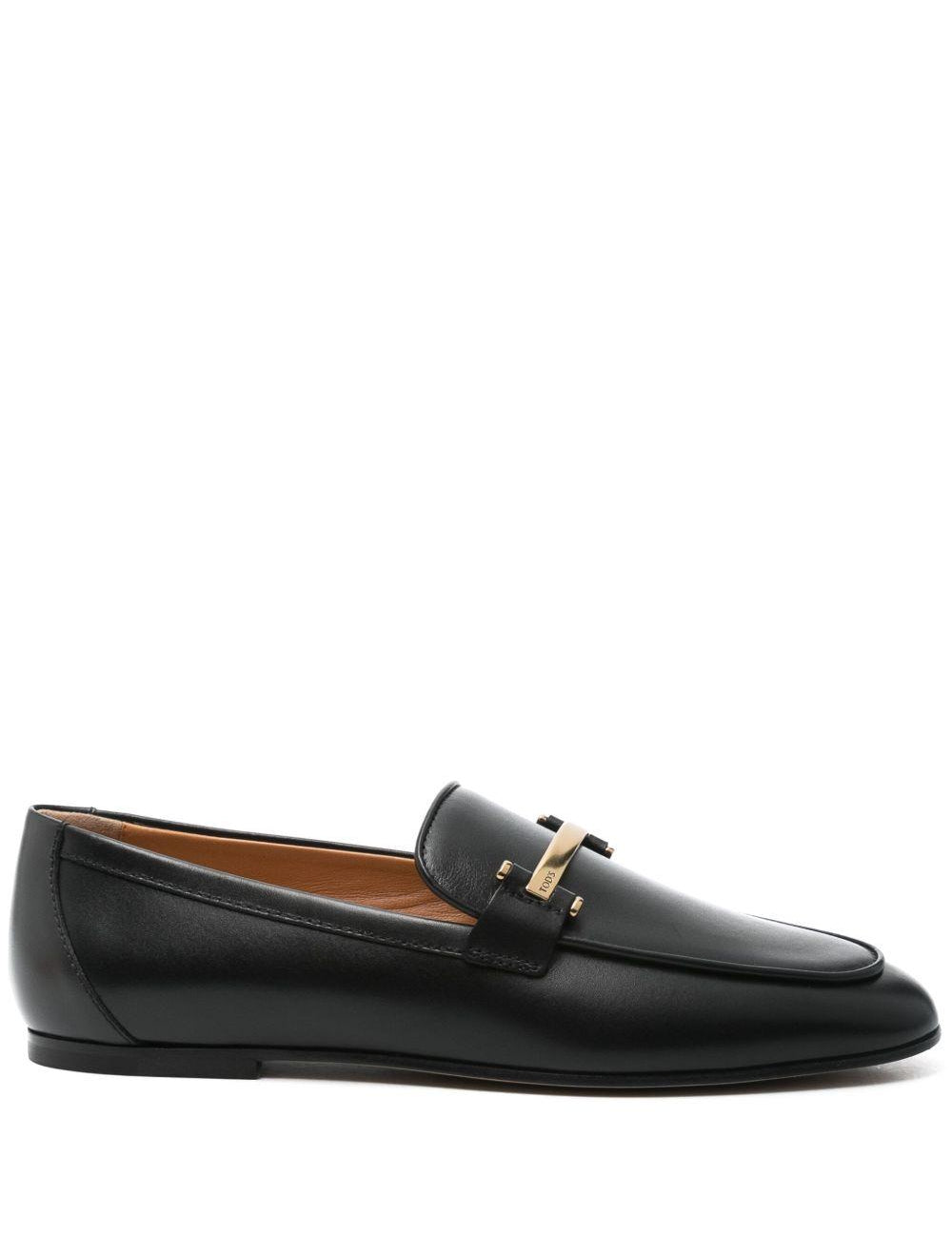 Mocassini in pelle con barra metallica in nero Tod's - donna 