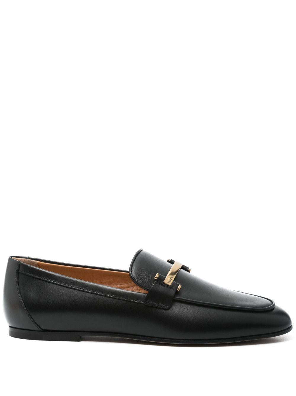 Mocassini in pelle con barra metallica in nero Tod's - donna 