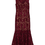 Abito midi smanicato in bordeaux Self-Portrait - donna 